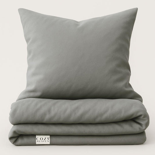 COZY HEAVEN Luxus Lyocell Bettwäsche Tencel™, 240x220 + 2 Kissenbezüge 80x80 cm, hypoallergen, atmungsaktiv, nachhaltig, Stone Grey