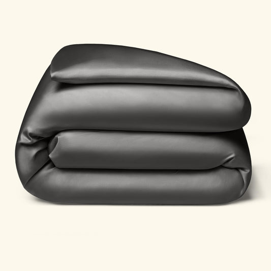 Amqua Bettdeckenbezug aus ägyptischer Baumwolle 240x220 cm, anthrazit, hochwertig, weich und pflegeleicht