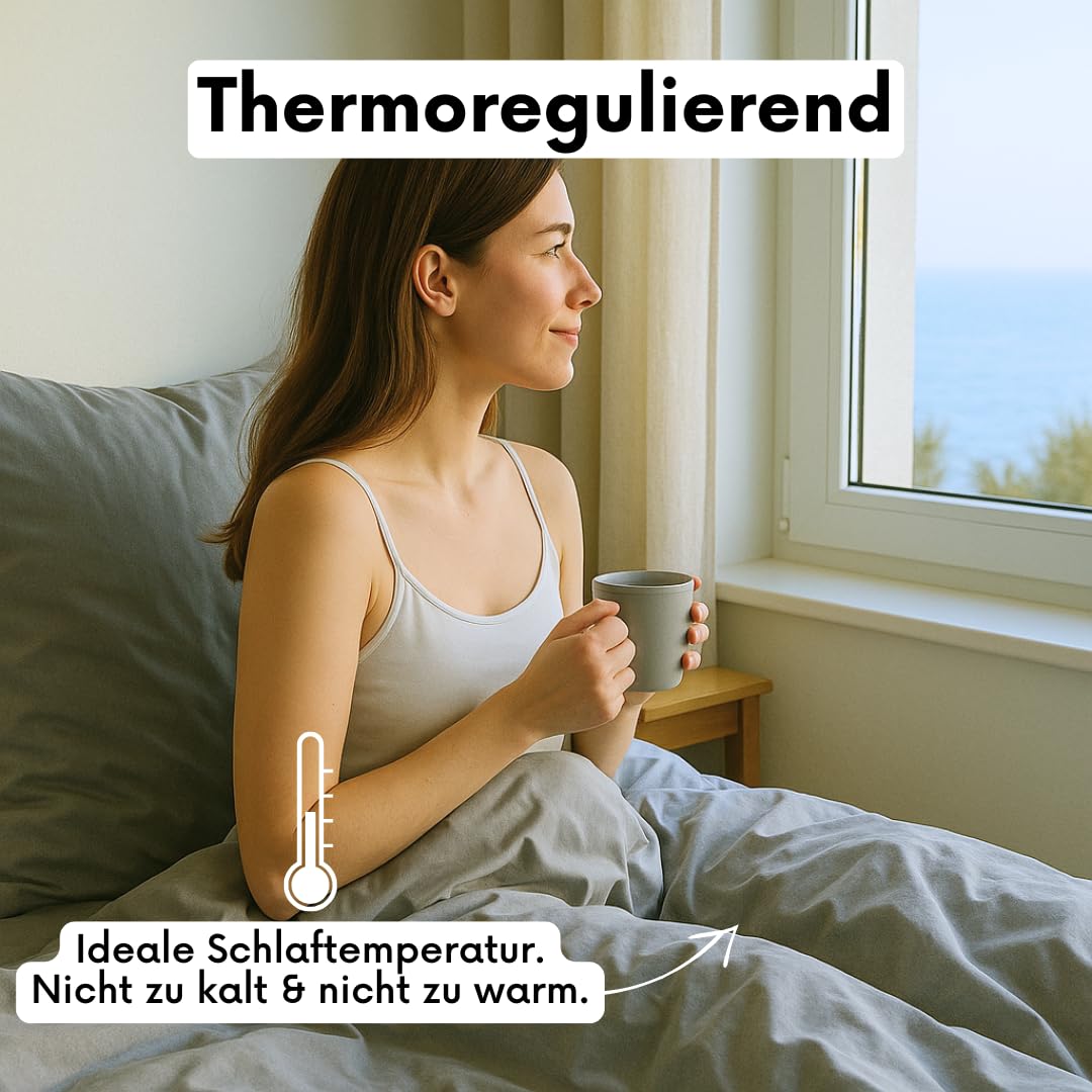 COZY HEAVEN Luxus Lyocell Bettwäsche Tencel™, 240x220 + 2 Kissenbezüge 80x80 cm, hypoallergen, atmungsaktiv, nachhaltig, Stone Grey