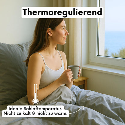 COZY HEAVEN Luxus Lyocell Bettwäsche Tencel™, 240x220 + 2 Kissenbezüge 80x80 cm, hypoallergen, atmungsaktiv, nachhaltig, Stone Grey