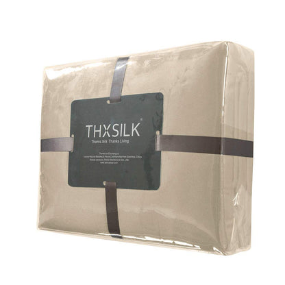 THXSILK 22 Momme Seidenbettwäsche Set 3-teilig, Bettbezug 200x200 + 2 Kissenbezüge 40x80 cm, Champagner, Hypoallergen, ultraweich