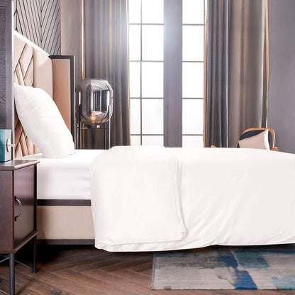 THXSILK Seidenbettwäsche Set 2-teilig, Bettbezug 155x220 cm + 80x80 cm Kissenbezug, 19 Momme Maulbeerseide, Hypoallergen, Weiß