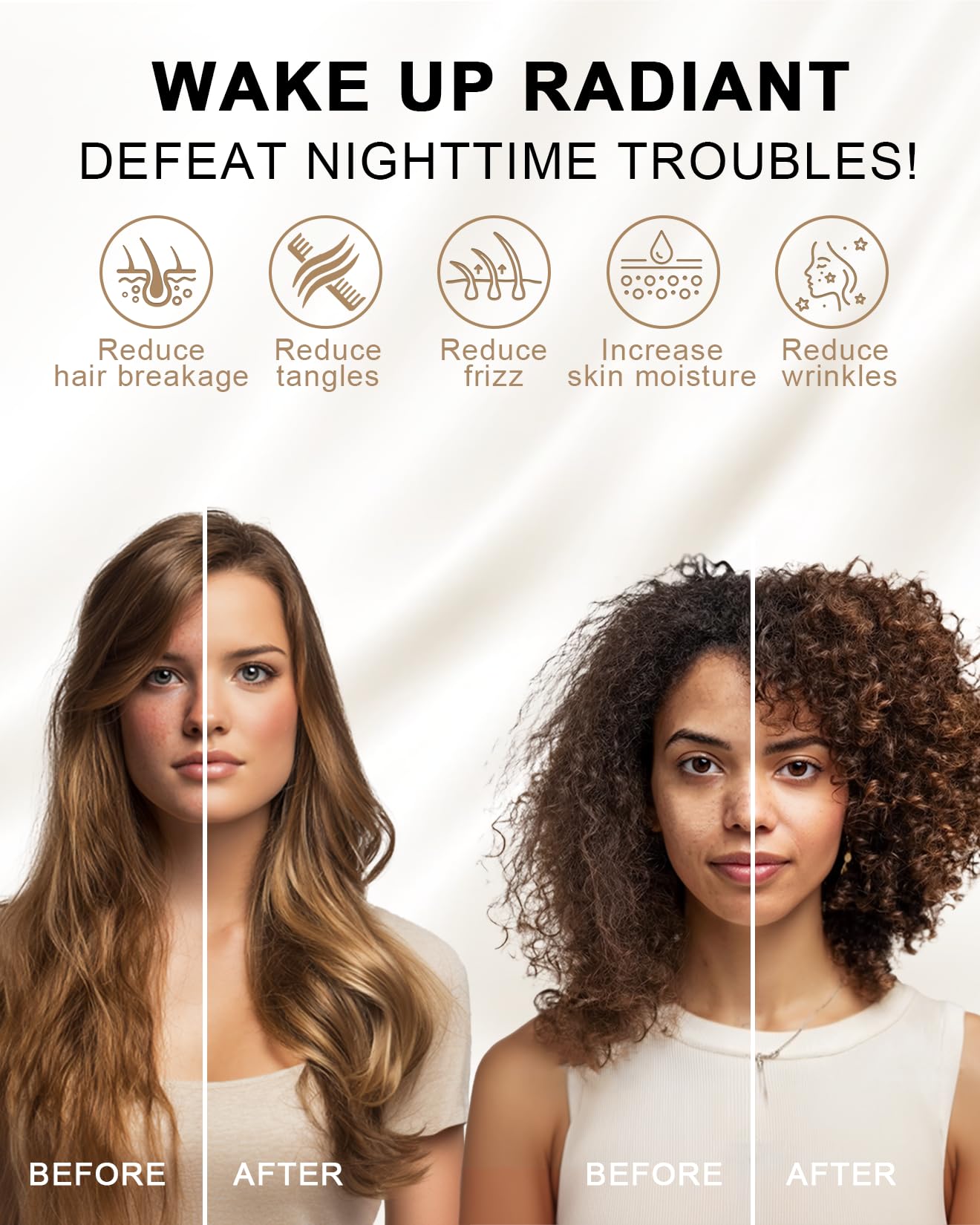 Taihu-Snow Seiden Bettwäsche Set 4-teilig, 100% 19mm Maulbeerseide, Stickerei, Luxus Schlafzimmer Set, Gold-Metallic, King Size