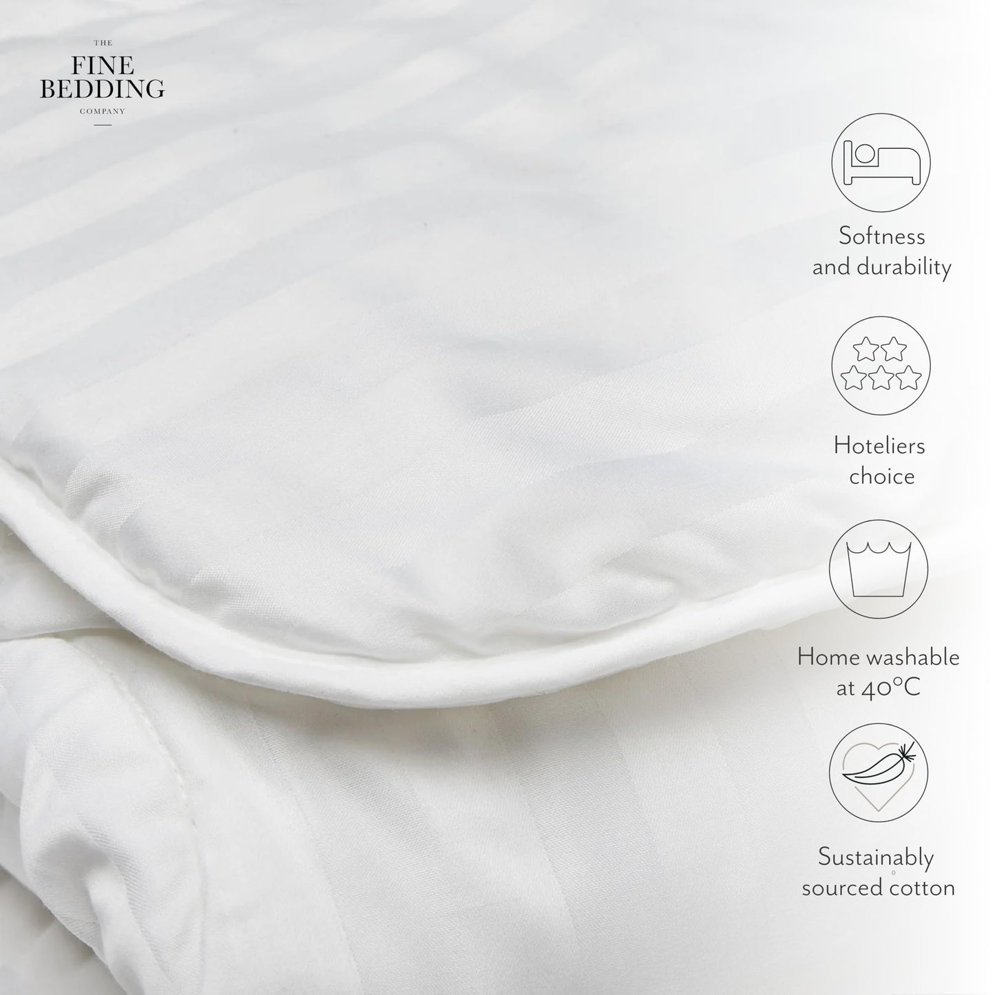 The Fine Bedding Company Boutique-Seiden-Bettdecke, Luxus, maschinenwaschbar, 10,5 Tog, Doppelbett, weich & hautfreundlich