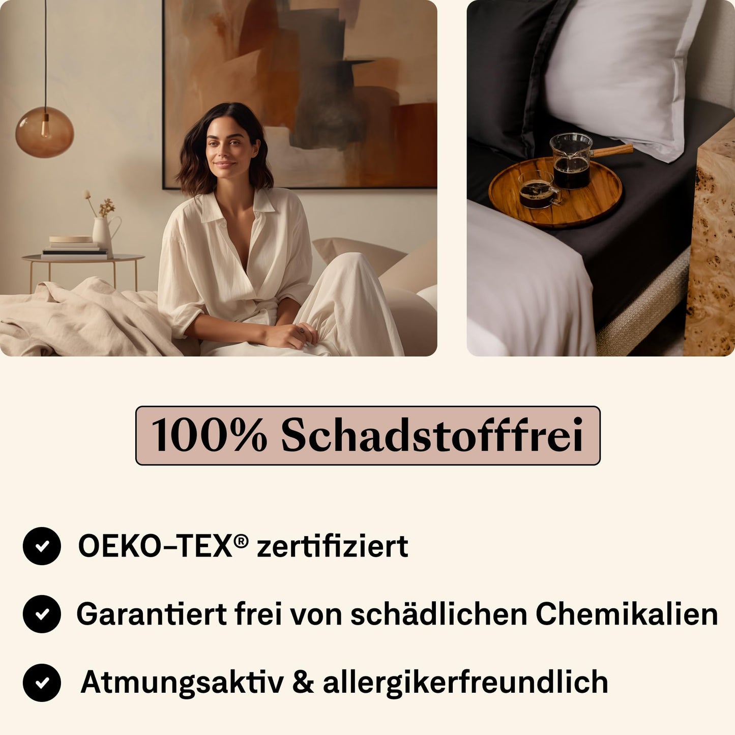 Amqua Bettdeckenbezug aus ägyptischer Baumwolle 240x220 cm, anthrazit, hochwertig, weich und pflegeleicht