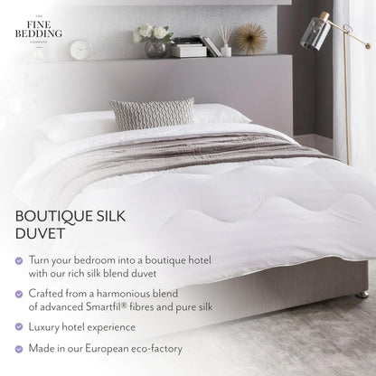 The Fine Bedding Company Boutique-Seiden-Bettdecke, Luxus, maschinenwaschbar, 10,5 Tog, Doppelbett, weich & hautfreundlich